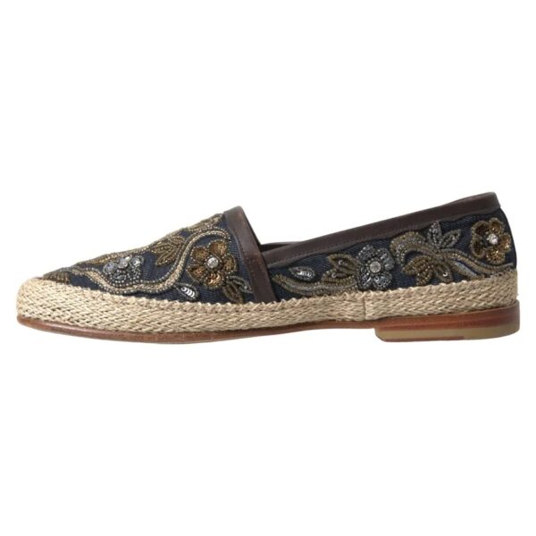 Dolce & Gabbana Blue Embroidered Denim Men Espadrilles Shoes – Image 6