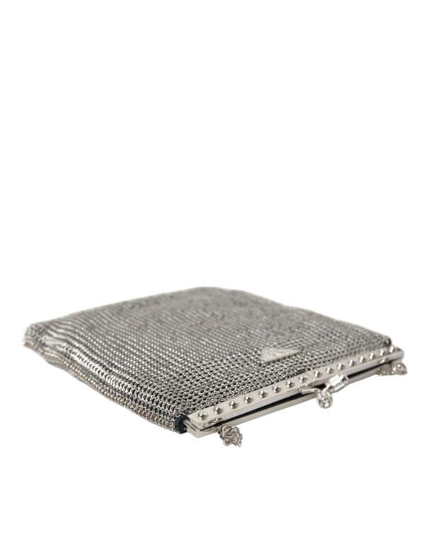 Prada Elegant Silver Mesh Shoulder Evening Bag – Image 4