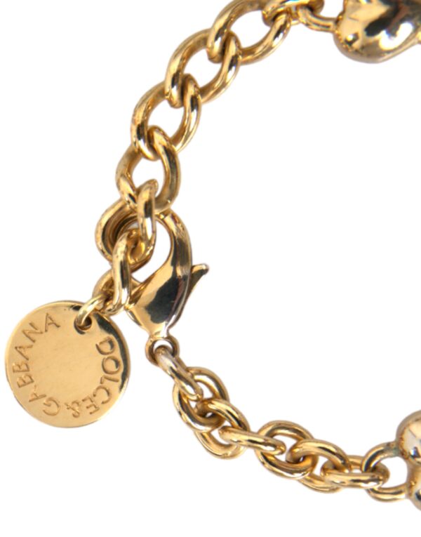 Dolce & Gabbana Gold Tone Brass Chain MY DOG Heart Bracelet – Image 3