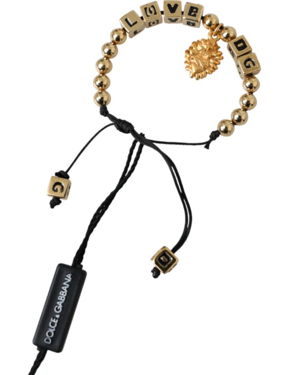 Dolce & Gabbana Gold Beaded LOVE DG Charm Fashion Bracelet – Image 2