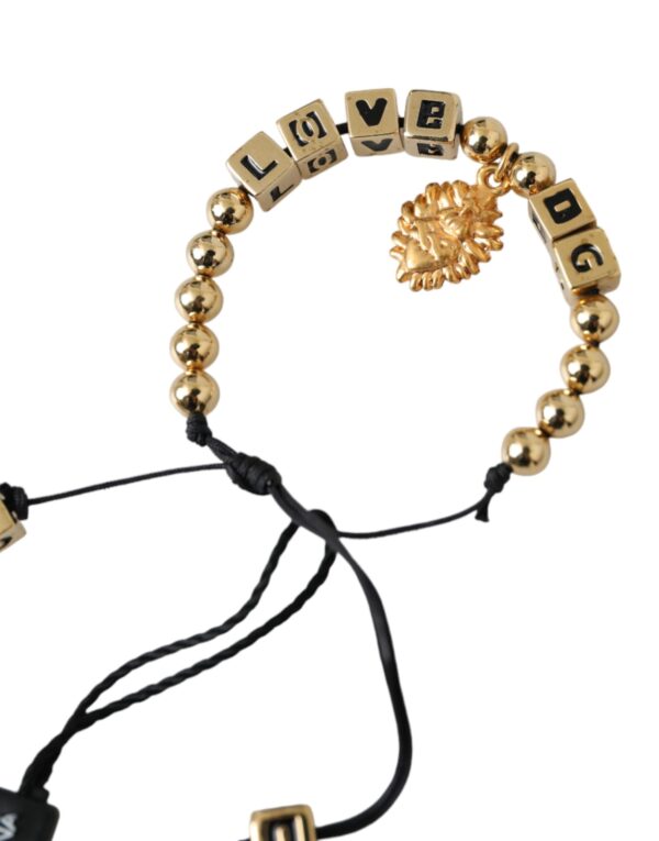 Dolce & Gabbana Gold Beaded LOVE DG Charm Fashion Bracelet – Image 4