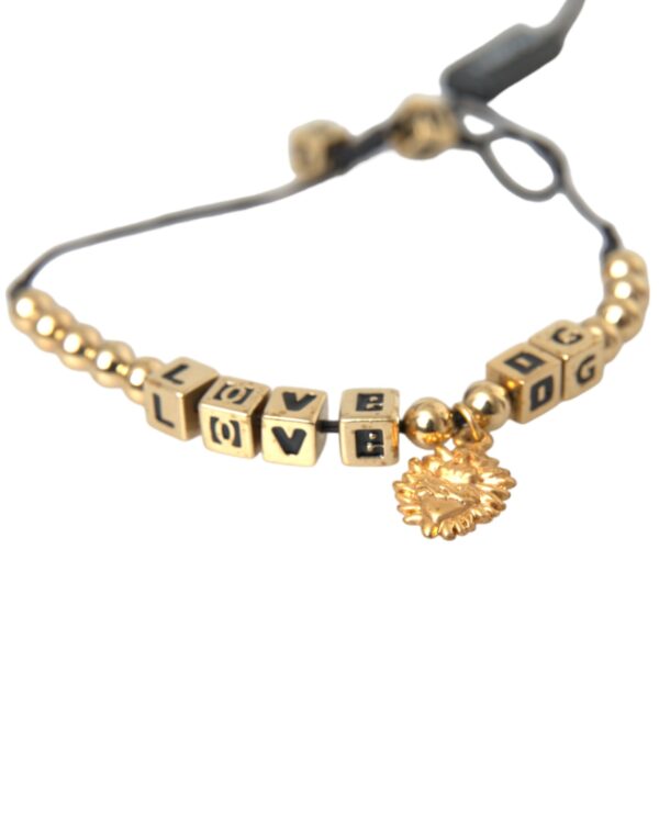 Dolce & Gabbana Gold Beaded LOVE DG Charm Fashion Bracelet – Image 6