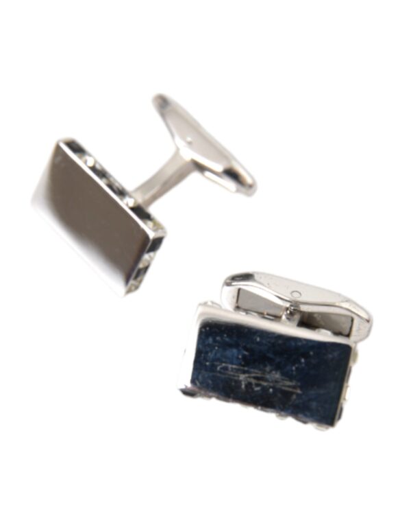 Dolce & Gabbana Silver Plated Metal Brass Pin Men Cufflinks – Image 5