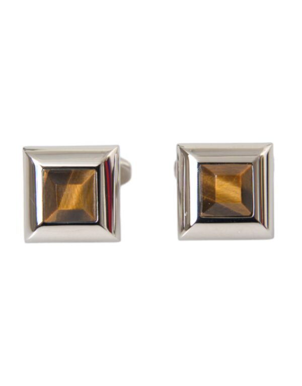 Dolce & Gabbana Silver Plated Brass Pin Crystal Cufflinks – Image 2