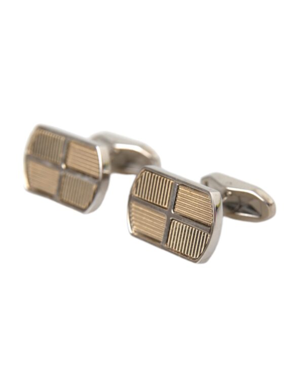 Dolce & Gabbana Silver Gold Plated Metal Brass Pin Cufflinks – Image 2