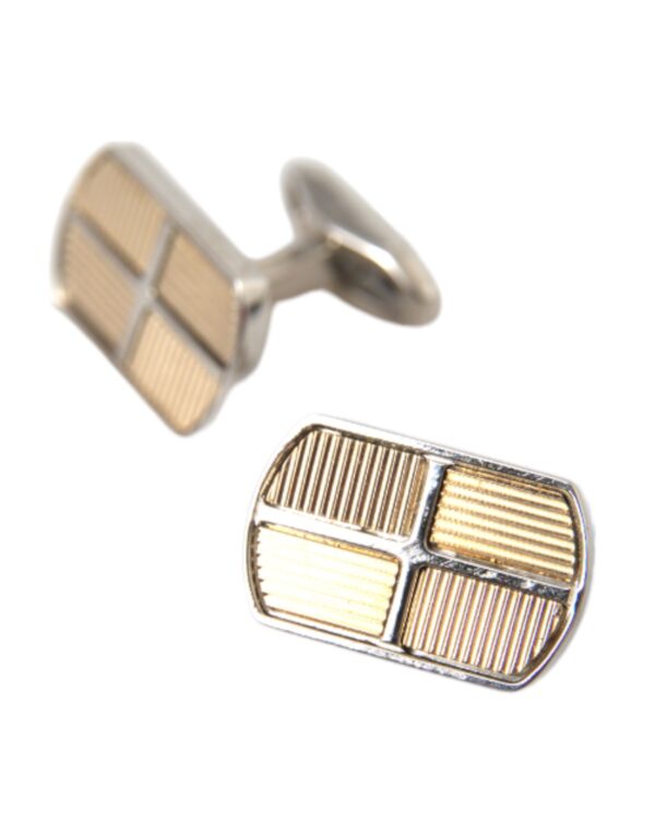 Dolce & Gabbana Silver Gold Plated Metal Brass Pin Cufflinks – Image 5