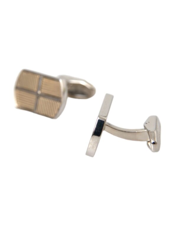 Dolce & Gabbana Silver Gold Plated Metal Brass Pin Cufflinks – Image 6