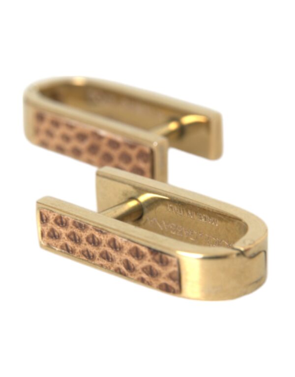 Dolce & Gabbana Gold Plated Metal Brass Pin Men Cufflinks – Image 2