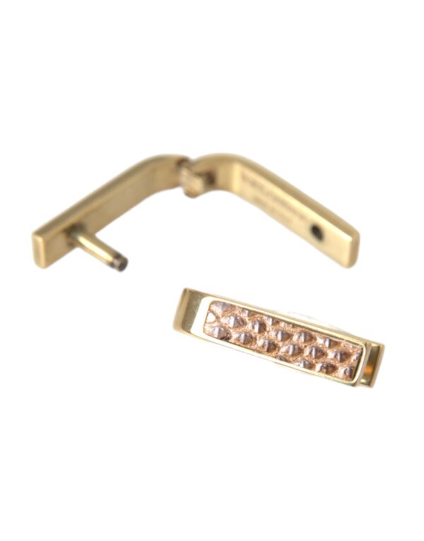 Dolce & Gabbana Gold Plated Metal Brass Pin Men Cufflinks – Image 5