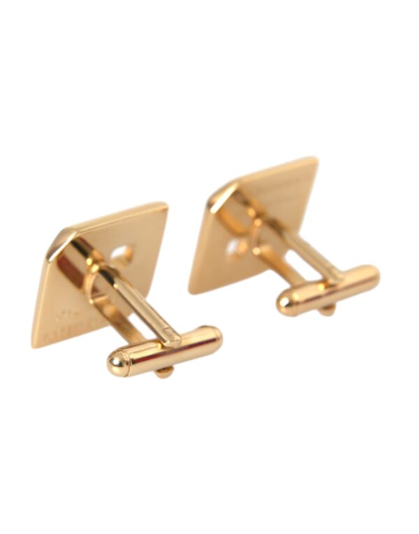 Dolce & Gabbana Gold Plated Metal Brass Square Pin Cufflinks – Image 3