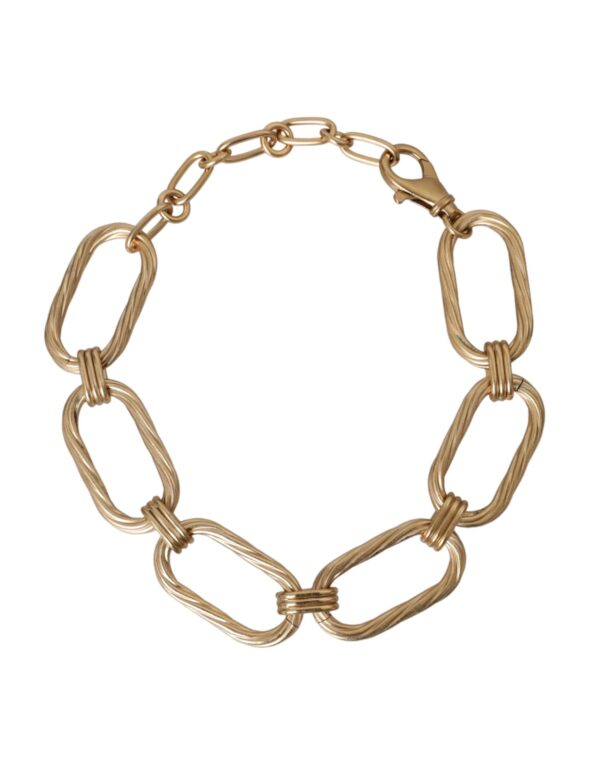 Dolce & Gabbana Gold Tone Brass Large Link Chain Jewelry Necklace – Image 2