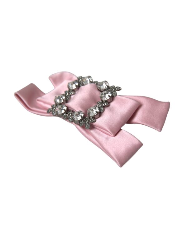 Dolce & Gabbana Pink Satin Crystal Jewelry Brooch Hair Pin – Image 2