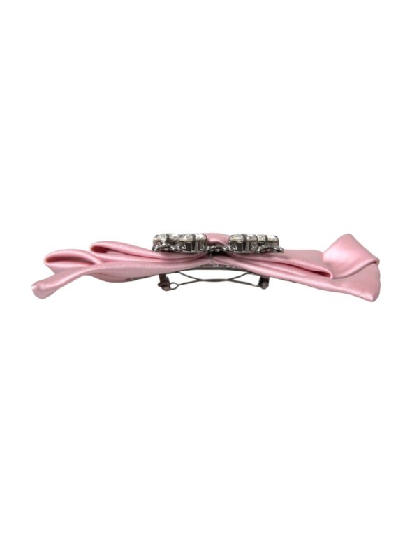 Dolce & Gabbana Pink Satin Crystal Jewelry Brooch Hair Pin – Image 6