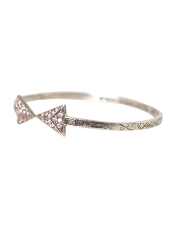 Nialaya Arrow Crystal 925 Silver Bangle Bracelet Women – Image 2