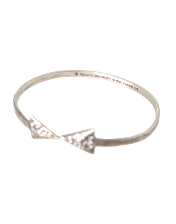 Nialaya Arrow Crystal 925 Silver Bangle Bracelet Women – Image 5