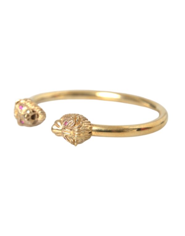 Nialaya Gold CZ Lion Bangle Bracelet Women – Image 2