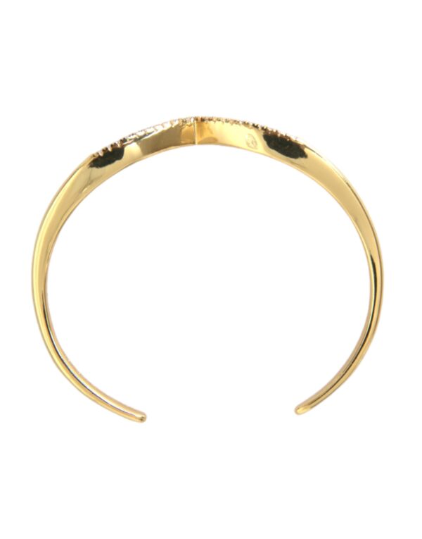 Nialaya Arched Wing Cuff Skyfall Gold CZ 925 Bracelet – Image 2