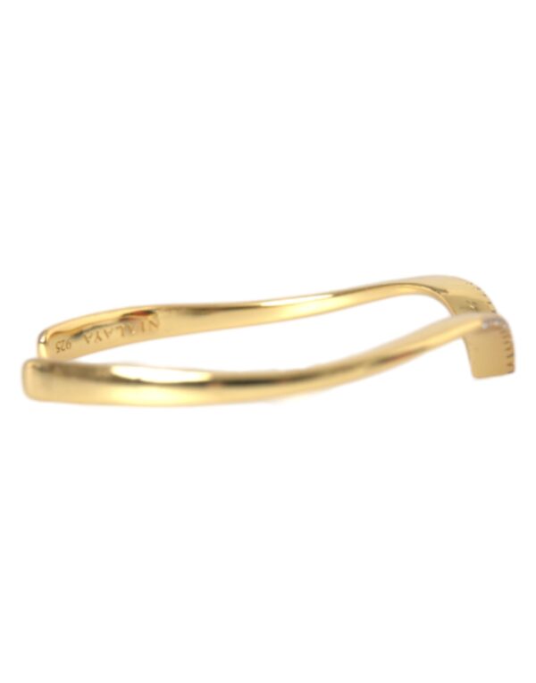 Nialaya Arched Wing Cuff Skyfall Gold CZ 925 Bracelet – Image 4