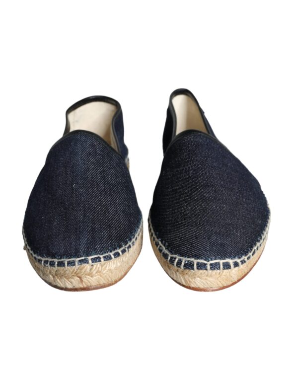 Dolce & Gabbana Blue Denim Cotton Leather Espadrilles Shoes – Image 2