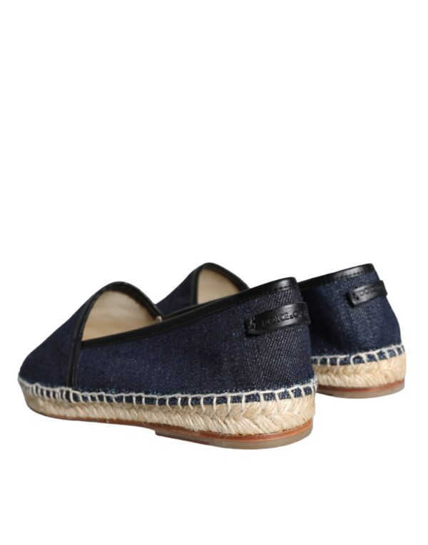 Dolce & Gabbana Blue Denim Cotton Leather Espadrilles Shoes – Image 5