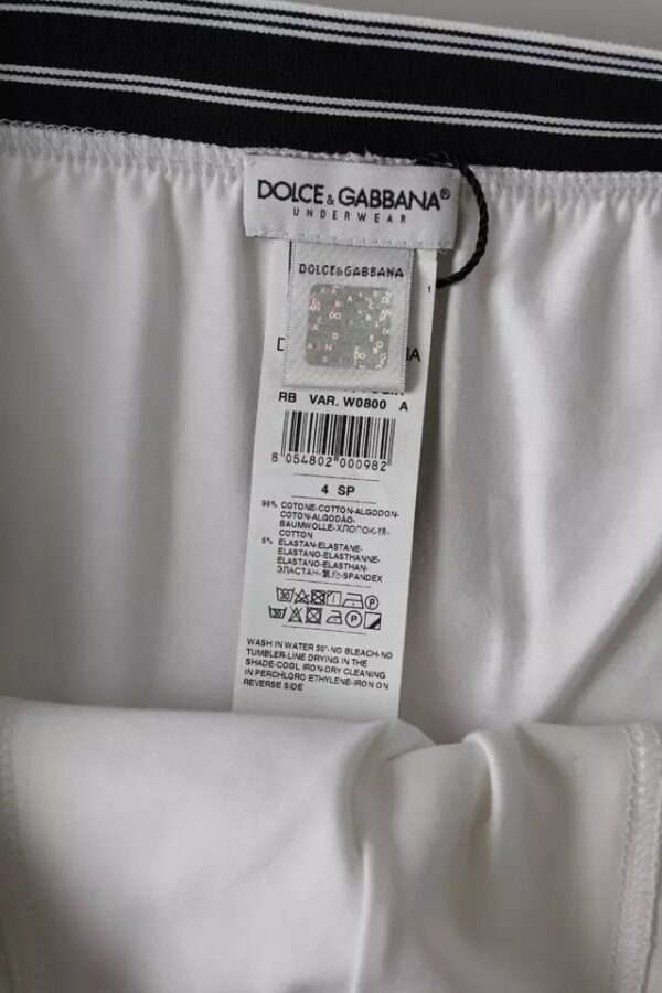 Dolce & Gabbana White Cotton Blend Regular Boxer Shorts Underwear – Image 3