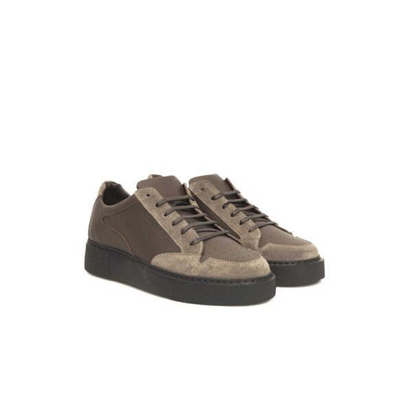 Cerruti 1881 Beige Leather Men Sneaker – Image 3