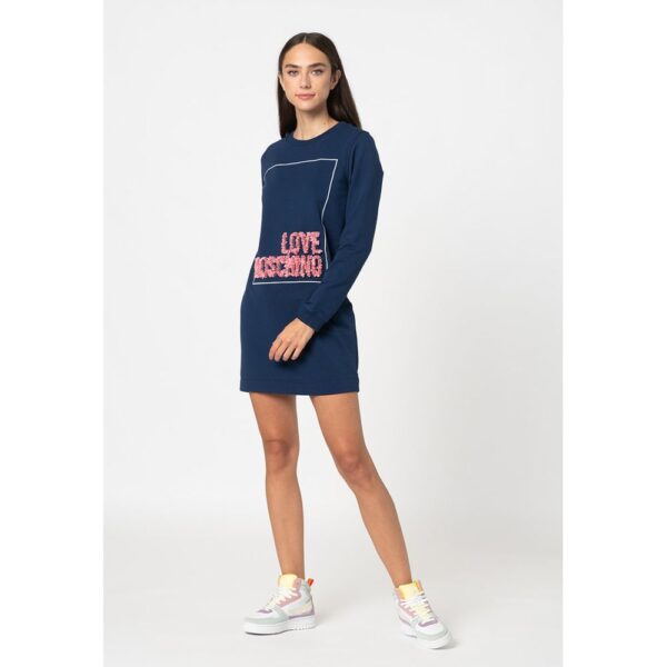 Love Moschino Blue Cotton Women Dress – Image 3