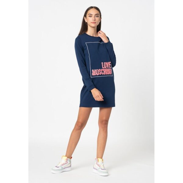 Love Moschino Blue Cotton Women Dress – Image 4