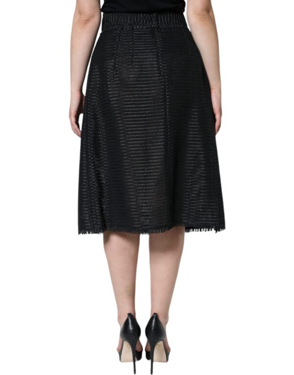 Dolce & Gabbana Black Viscose High Waist Pencil Cut Skirt – Image 4