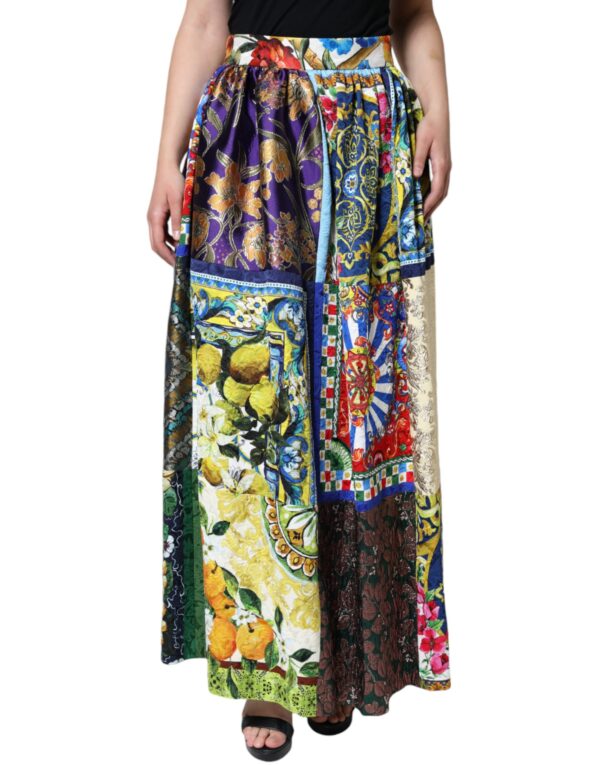 Dolce & Gabbana Multicolor Patchwork Sicily Long Maxi Skirt – Image 2