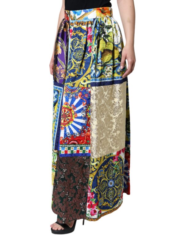 Dolce & Gabbana Multicolor Patchwork Sicily Long Maxi Skirt – Image 3