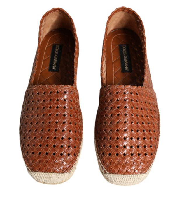 Dolce & Gabbana Maroon Woven Leather Men Espadrille Shoes – Image 3