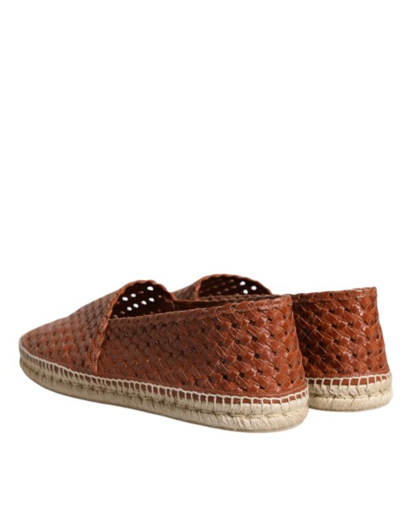 Dolce & Gabbana Maroon Woven Leather Men Espadrille Shoes – Image 5