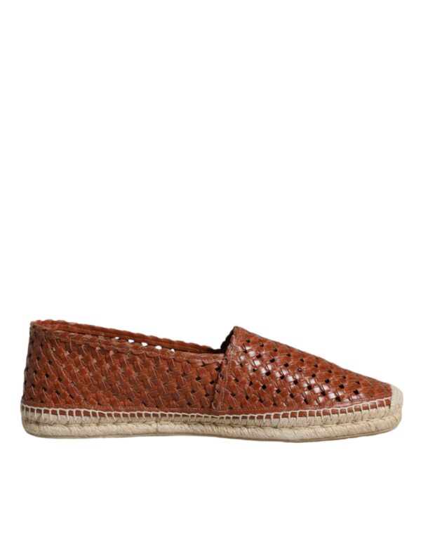 Dolce & Gabbana Maroon Woven Leather Men Espadrille Shoes – Image 7