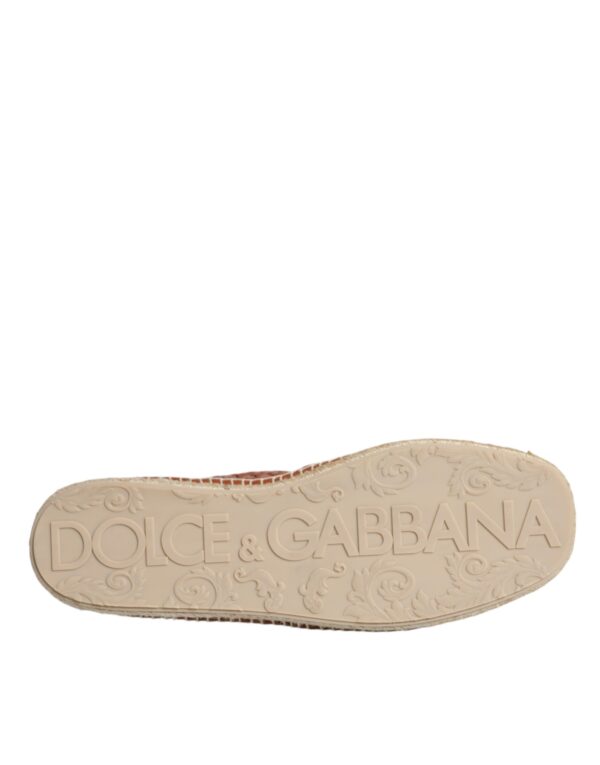 Dolce & Gabbana Maroon Woven Leather Men Espadrille Shoes – Image 8