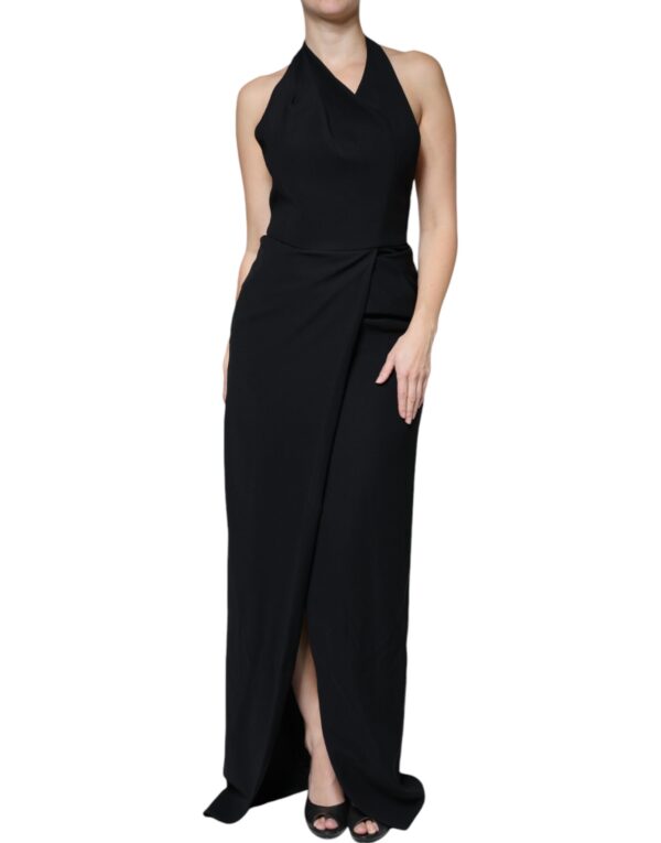 Emporio Armani Black Sleeveless Halter Sheath Long Gown Dress – Image 2