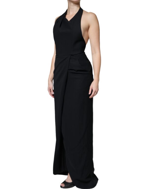 Emporio Armani Black Sleeveless Halter Sheath Long Gown Dress – Image 3