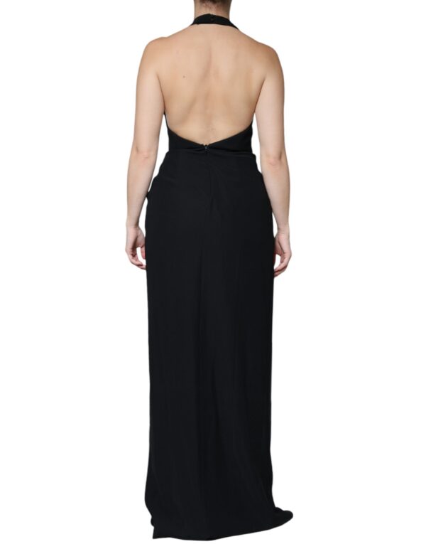 Emporio Armani Black Sleeveless Halter Sheath Long Gown Dress – Image 4