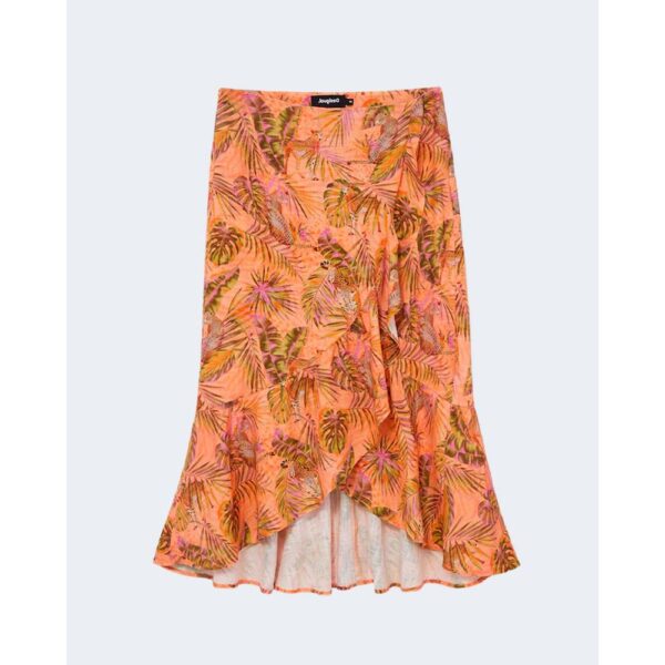 Desigual Orange Viscose Skirt – Image 3