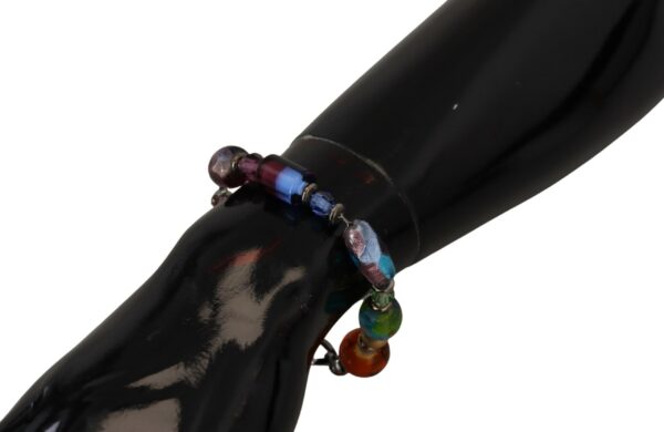 Dolce & Gabbana Multicolor Beaded Silver Chain Bracelet – Image 3