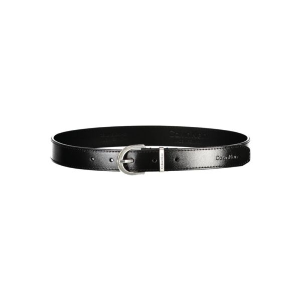 Calvin Klein Sleek Black Leather Belt with Metal Buckle – Image 2