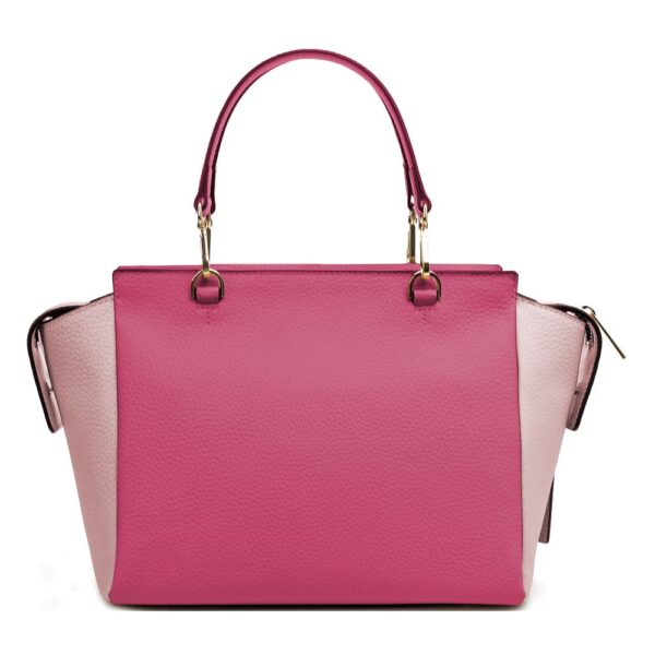 Baldinini Trend Elegant Fuchsia Textured Calfskin Handbag – Image 2