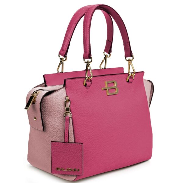 Baldinini Trend Elegant Fuchsia Textured Calfskin Handbag – Image 3