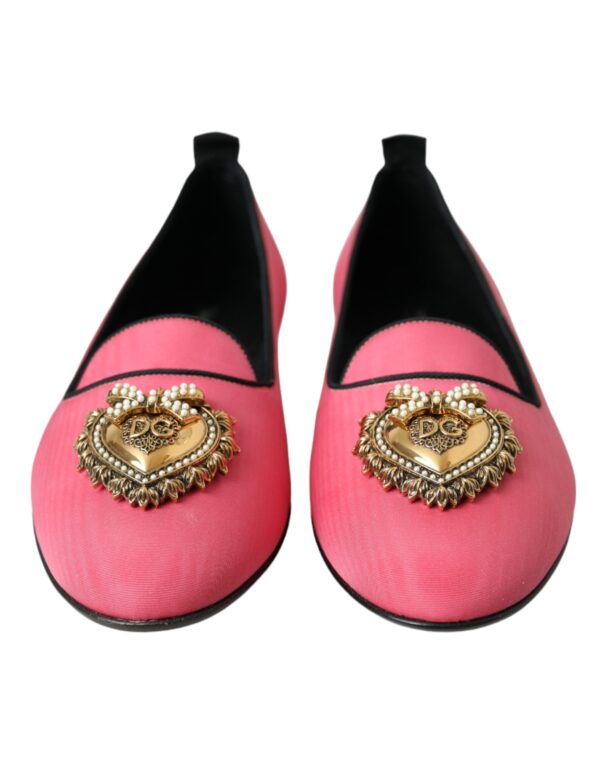 Dolce & Gabbana Pink Velvet Slip On Loafers Flats Shoes – Image 2