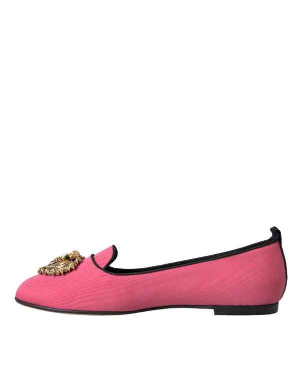 Dolce & Gabbana Pink Velvet Slip On Loafers Flats Shoes – Image 5