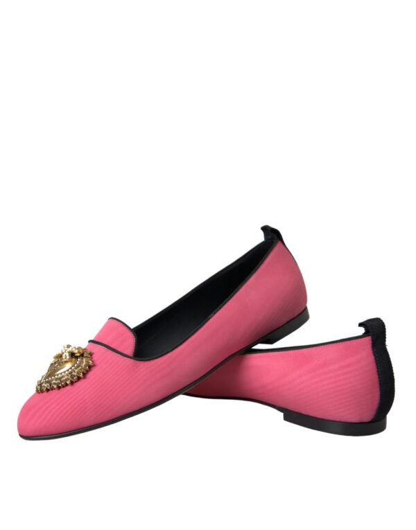 Dolce & Gabbana Pink Velvet Slip On Loafers Flats Shoes – Image 7