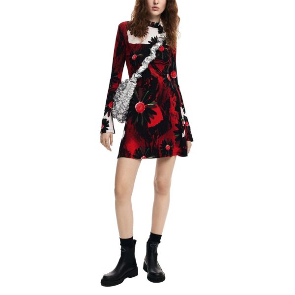 Desigual Red Viscose Dress – Image 3