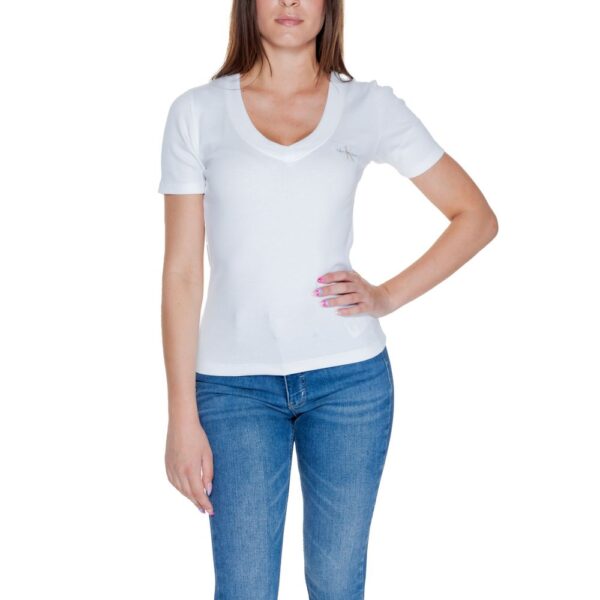 Calvin Klein Jeans White Cotton Rigenerato Tops & T-Shirt – Image 4