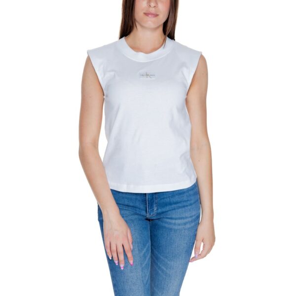 Calvin Klein Jeans White Cotton Tops & T-Shirt – Image 4