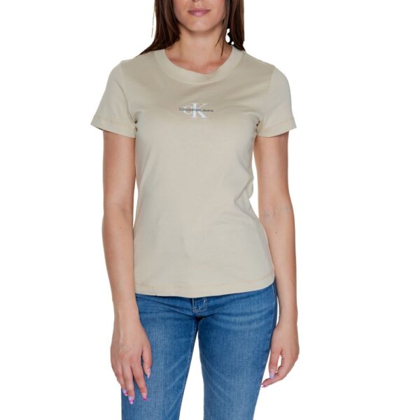 Calvin Klein Jeans Beige Cotton Rigenerato Tops & T-Shirt – Image 4